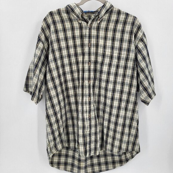 Pendleton Button Up Mens L Multicolor Plaid‎ Oceanside Short Sleeve 100% Cotton - Picture 1 of 8